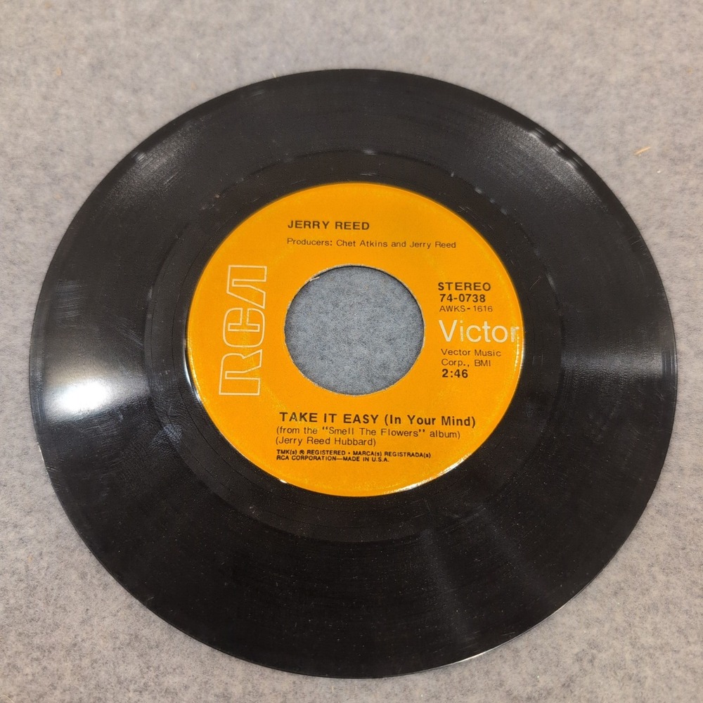 Jerry Reed Take It Easy Alabama Wild Man RCA Victor 45 RPM Vinyl Record 74-0738 - Picture 2 of 3